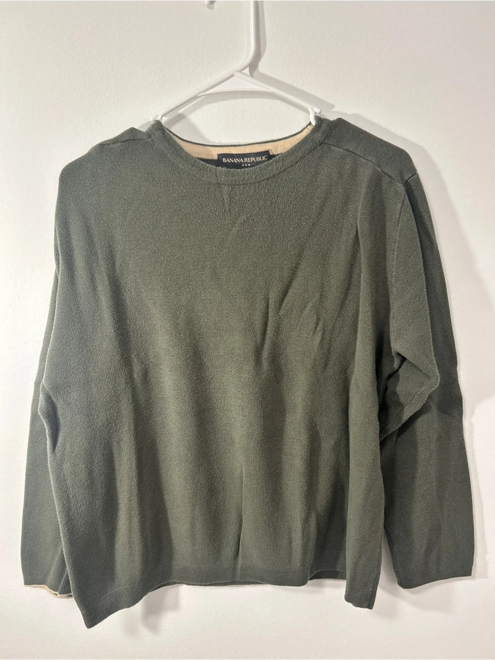 Banana Republic Men's Crewneck Sweater in Olive